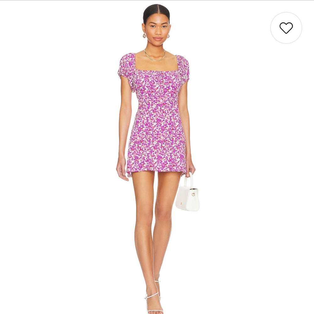 Lovita Mini Dress in Lou Floral Print Violet